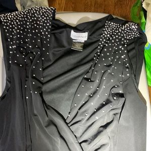 BLACK DRESS WITH RHINESTONES